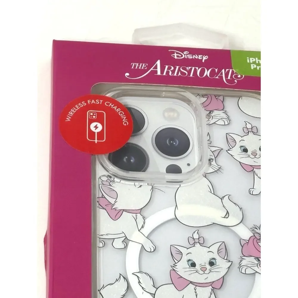 Disney Marie Aristocats iPhone 16 Pro Max Case Skinny Dip Pink White Glitter NIB